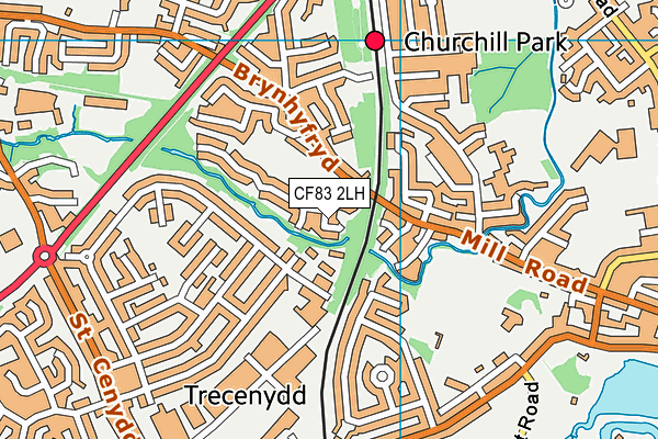 CF83 2LH map - OS VectorMap District (Ordnance Survey)