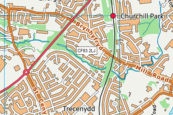 CF83 2LJ map - OS VectorMap District (Ordnance Survey)