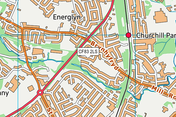 CF83 2LS map - OS VectorMap District (Ordnance Survey)