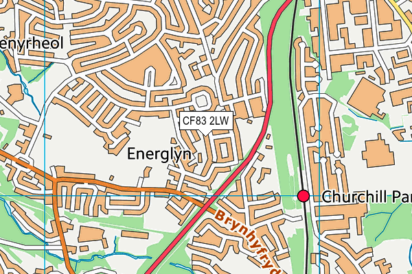 CF83 2LW map - OS VectorMap District (Ordnance Survey)