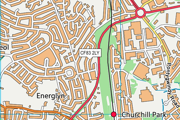 CF83 2LY map - OS VectorMap District (Ordnance Survey)