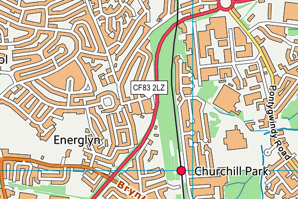 CF83 2LZ map - OS VectorMap District (Ordnance Survey)