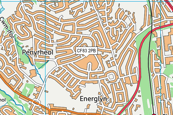 CF83 2PB map - OS VectorMap District (Ordnance Survey)