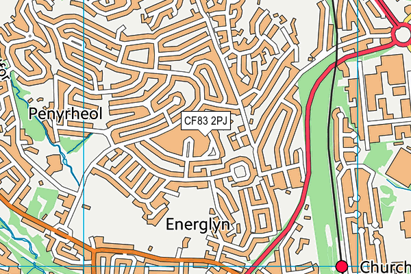 CF83 2PJ map - OS VectorMap District (Ordnance Survey)