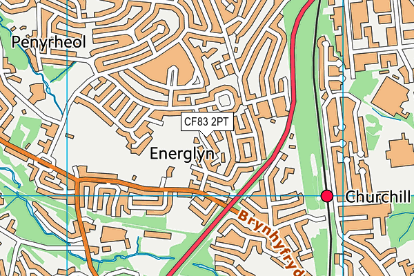 CF83 2PT map - OS VectorMap District (Ordnance Survey)