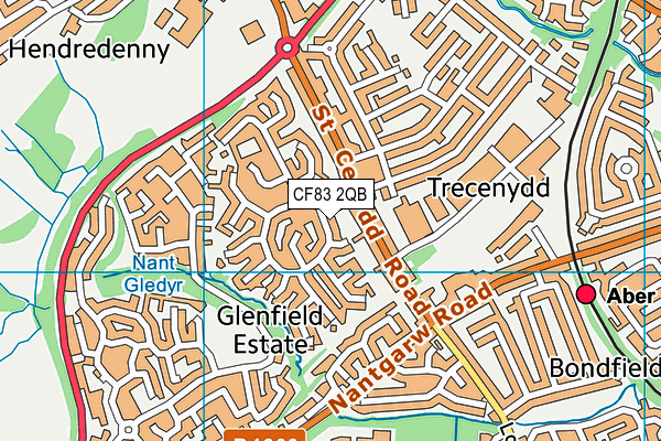 CF83 2QB map - OS VectorMap District (Ordnance Survey)