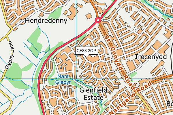 CF83 2QP map - OS VectorMap District (Ordnance Survey)