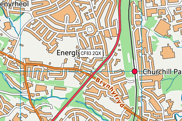 CF83 2QX map - OS VectorMap District (Ordnance Survey)