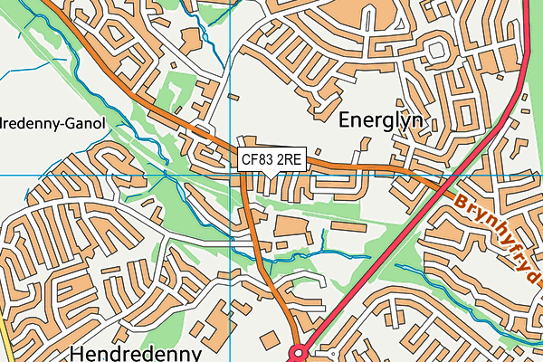 CF83 2RE map - OS VectorMap District (Ordnance Survey)