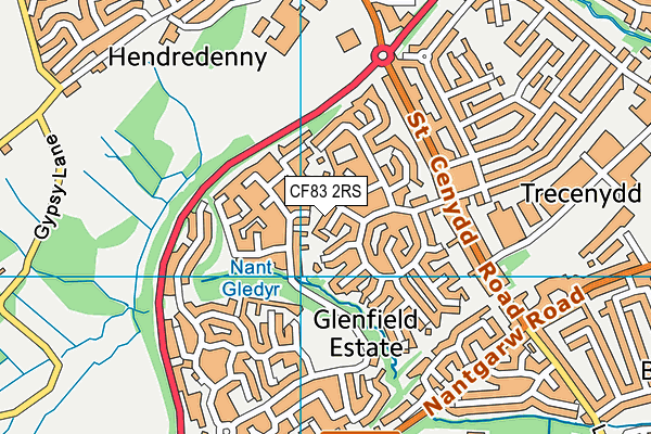 CF83 2RS map - OS VectorMap District (Ordnance Survey)