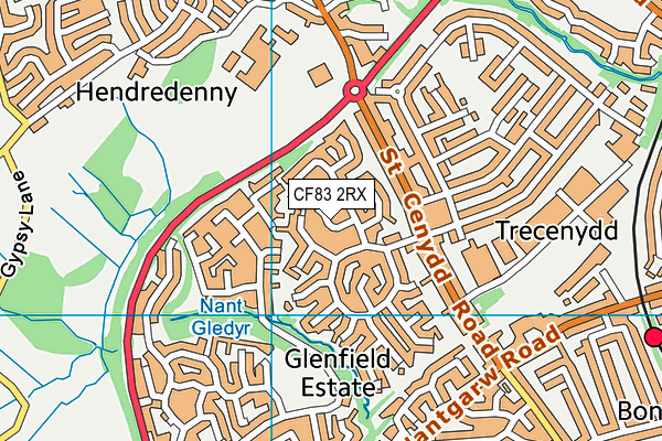 CF83 2RX map - OS VectorMap District (Ordnance Survey)