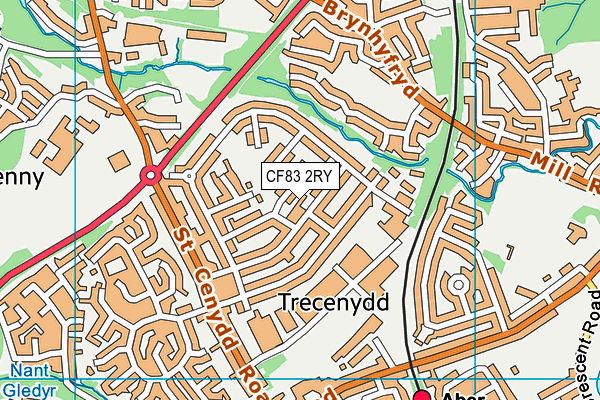 CF83 2RY map - OS VectorMap District (Ordnance Survey)