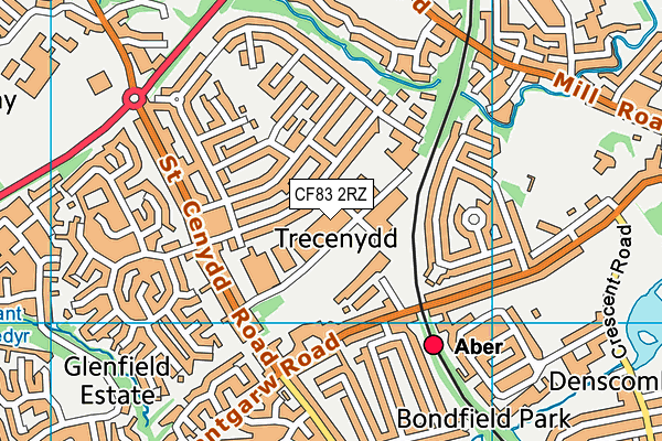 CF83 2RZ map - OS VectorMap District (Ordnance Survey)