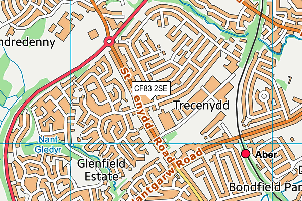 CF83 2SE map - OS VectorMap District (Ordnance Survey)