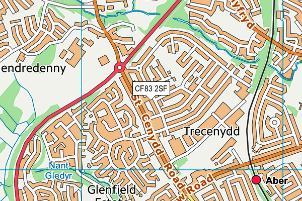 CF83 2SF map - OS VectorMap District (Ordnance Survey)