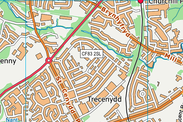 CF83 2SL map - OS VectorMap District (Ordnance Survey)