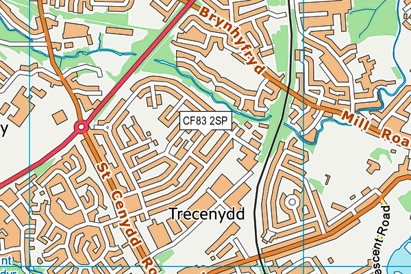 CF83 2SP map - OS VectorMap District (Ordnance Survey)