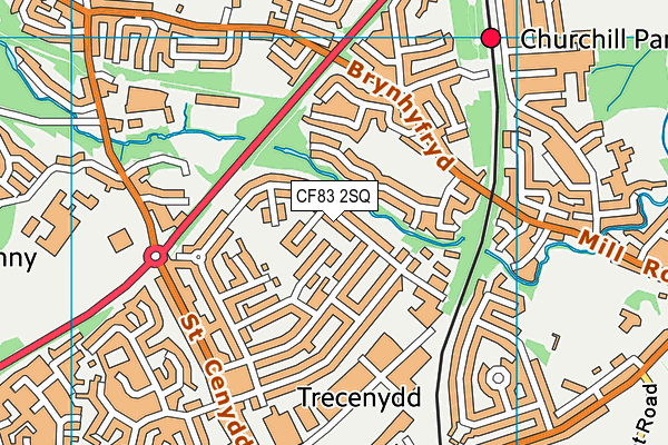 CF83 2SQ map - OS VectorMap District (Ordnance Survey)