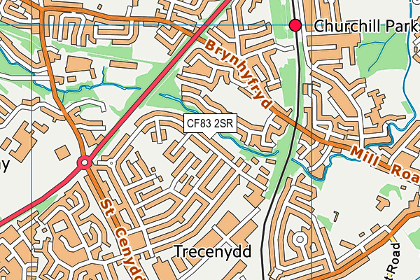 CF83 2SR map - OS VectorMap District (Ordnance Survey)