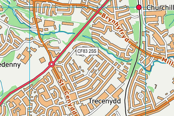 CF83 2SS map - OS VectorMap District (Ordnance Survey)