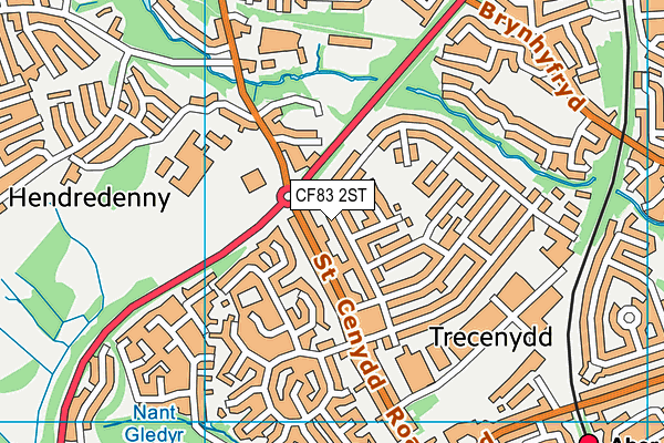 CF83 2ST map - OS VectorMap District (Ordnance Survey)