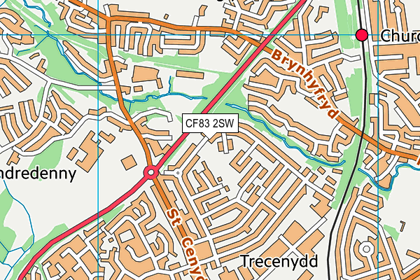 CF83 2SW map - OS VectorMap District (Ordnance Survey)