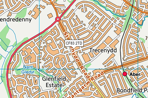 CF83 2TD map - OS VectorMap District (Ordnance Survey)