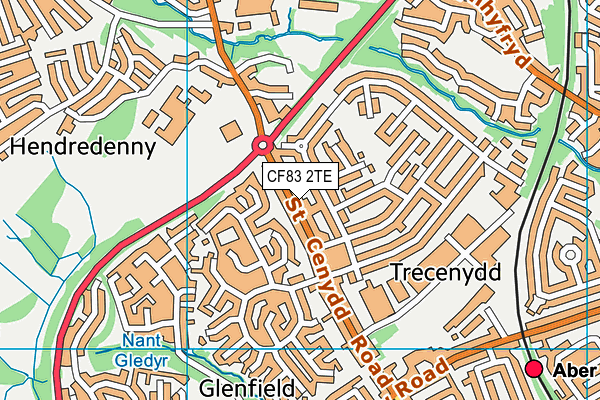 CF83 2TE map - OS VectorMap District (Ordnance Survey)