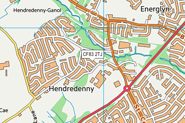 CF83 2TJ map - OS VectorMap District (Ordnance Survey)