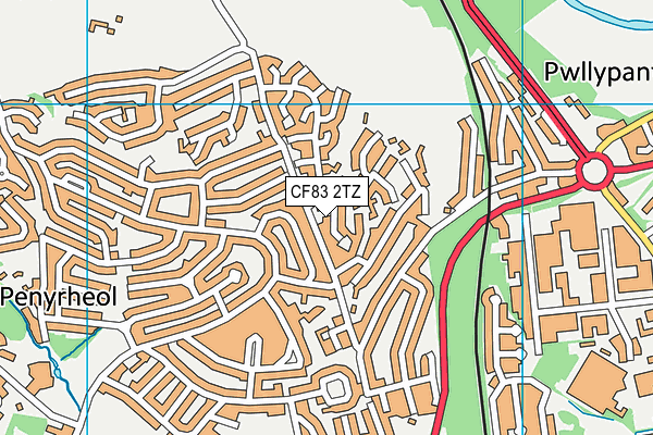 CF83 2TZ map - OS VectorMap District (Ordnance Survey)