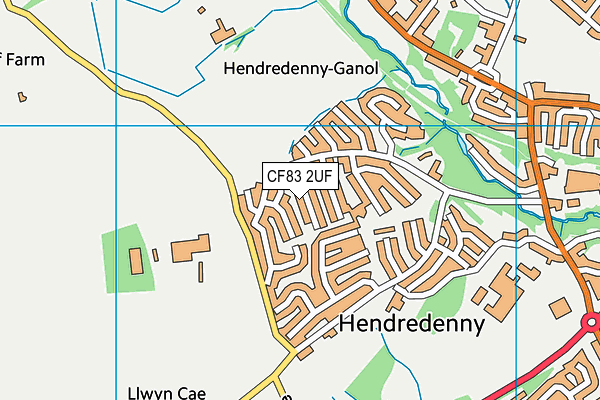 CF83 2UF map - OS VectorMap District (Ordnance Survey)