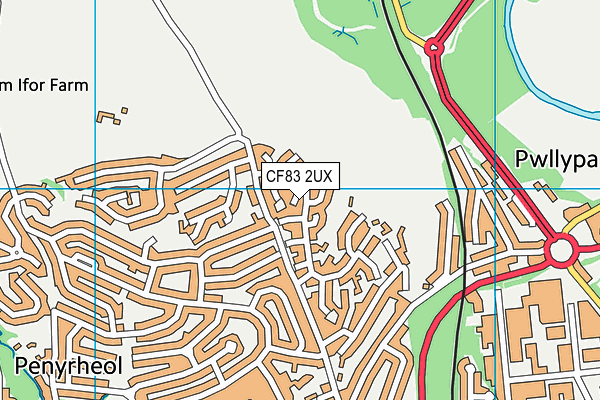CF83 2UX map - OS VectorMap District (Ordnance Survey)