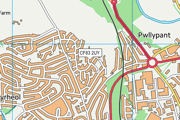 CF83 2UY map - OS VectorMap District (Ordnance Survey)