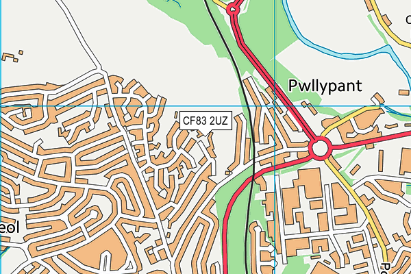 CF83 2UZ map - OS VectorMap District (Ordnance Survey)