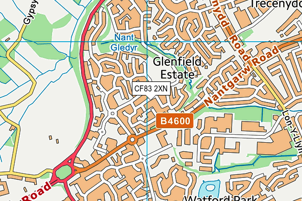 CF83 2XN map - OS VectorMap District (Ordnance Survey)