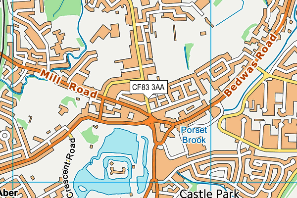 CF83 3AA map - OS VectorMap District (Ordnance Survey)