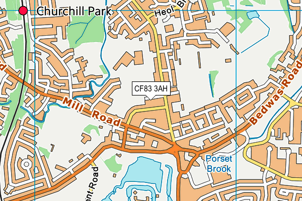 CF83 3AH map - OS VectorMap District (Ordnance Survey)