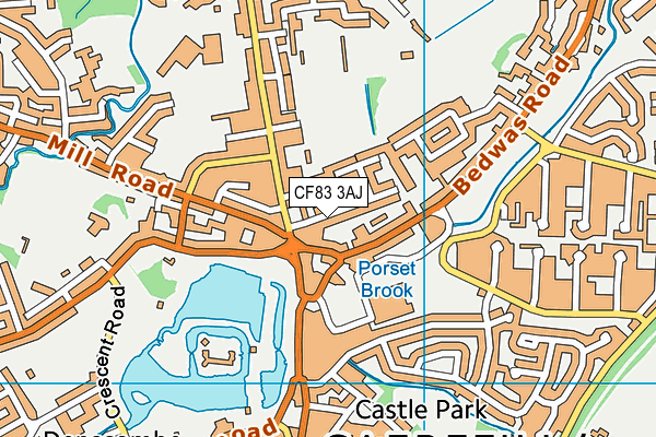 CF83 3AJ map - OS VectorMap District (Ordnance Survey)