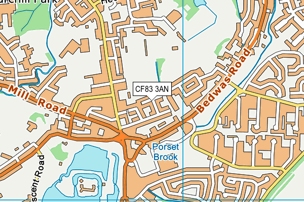 CF83 3AN map - OS VectorMap District (Ordnance Survey)