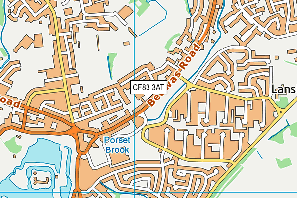 CF83 3AT map - OS VectorMap District (Ordnance Survey)