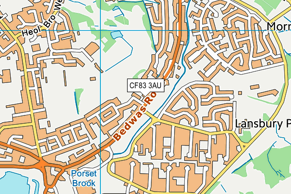 CF83 3AU map - OS VectorMap District (Ordnance Survey)