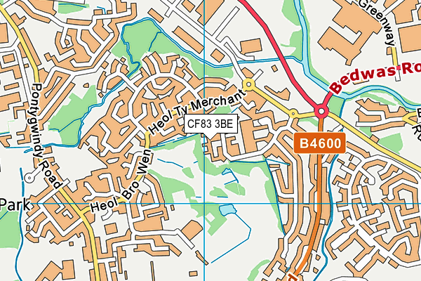 CF83 3BE map - OS VectorMap District (Ordnance Survey)