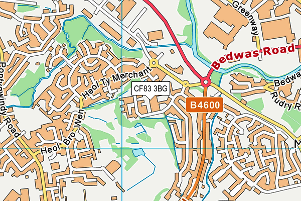 CF83 3BG map - OS VectorMap District (Ordnance Survey)