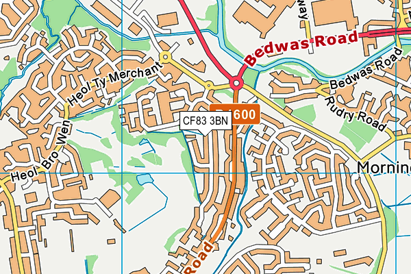 CF83 3BN map - OS VectorMap District (Ordnance Survey)