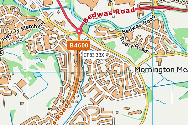 CF83 3BX map - OS VectorMap District (Ordnance Survey)