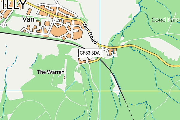 CF83 3DA map - OS VectorMap District (Ordnance Survey)