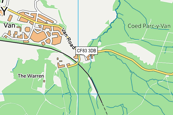 CF83 3DB map - OS VectorMap District (Ordnance Survey)