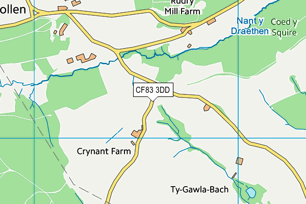 CF83 3DD map - OS VectorMap District (Ordnance Survey)