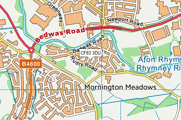 CF83 3DU map - OS VectorMap District (Ordnance Survey)