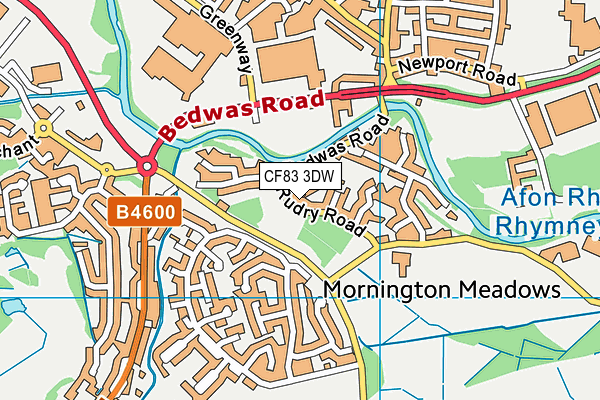 CF83 3DW map - OS VectorMap District (Ordnance Survey)